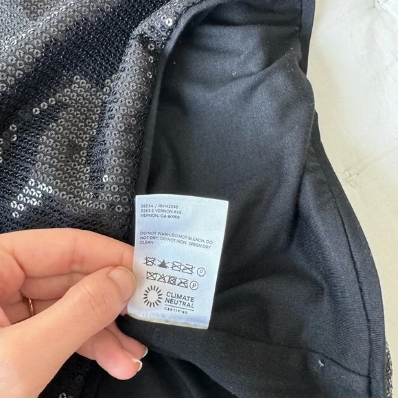 Reformation Small Sidney Black Sequin Halter Mini Dress - Picture 13 of 13